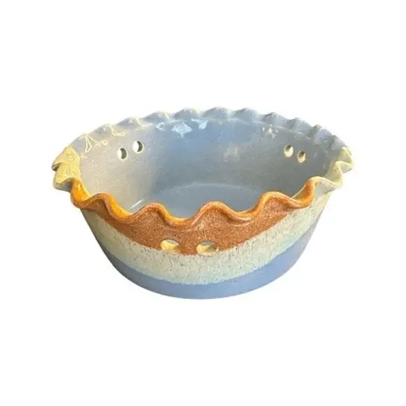 Handcrafted Clay Pen Pottery 9” Casserole Berry Pie Bowl - Picture 2 of 10